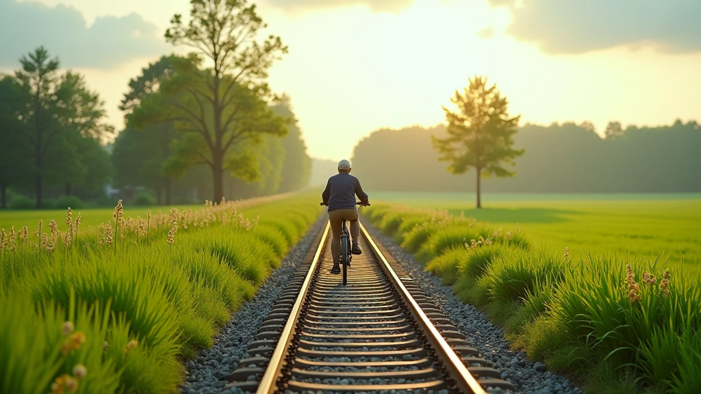 Scenic view of heritage railway corridor with cycling path